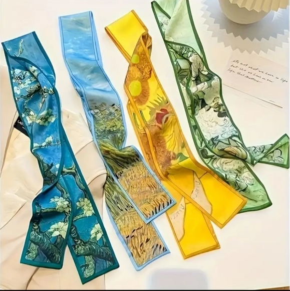 Accessories - 4 pcs. Satin Printed Twillys/Scarves